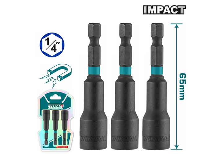 10, 13, 14mm Bộ mũi bắn tôn 3 chi tiết 1/4" Total TAC2703431