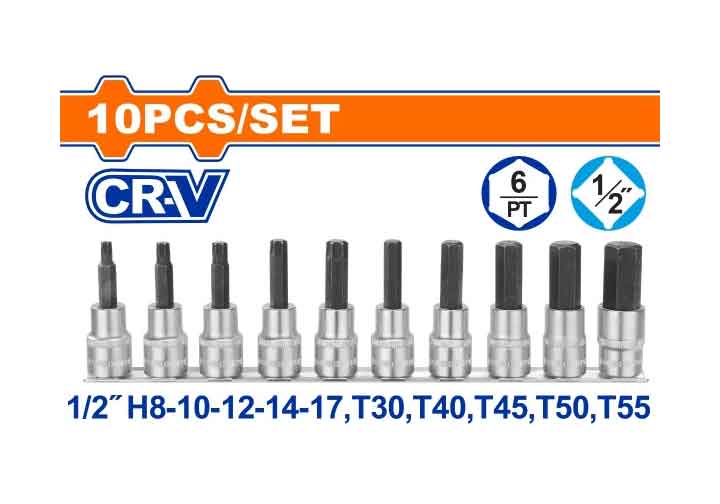 1/2" Bộ tuýp mũi lục giác và sao 14 chi tiết Wadfow WST1412