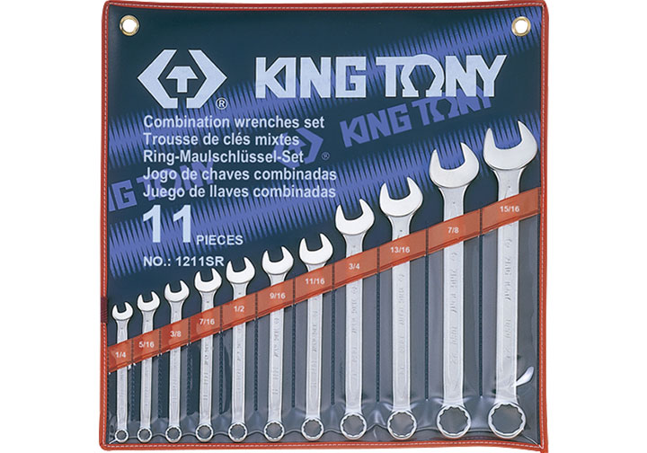 1/4-15/16" Bộ cờ lê vòng miệng 11 chi tiết hệ inch Kingtony 1211SR