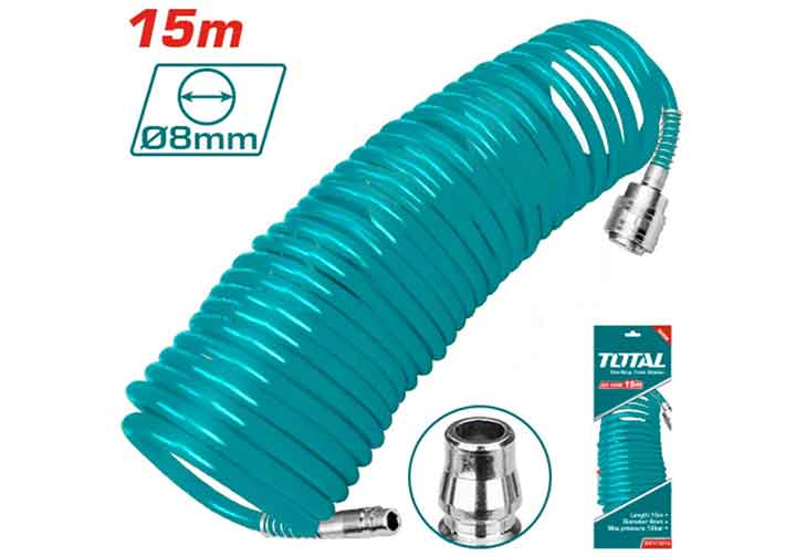 15m Cuộn dây hơi xoắn dẫn khí nén 5x8mm Total THT11151-3