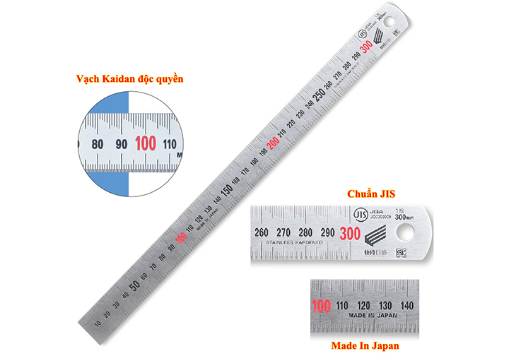 2000mm Thước lá inox vạch Kaidan Niigata SV-2000KD