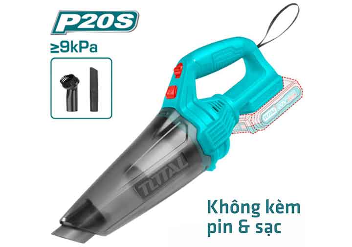 20V Máy hút bụi 0.5L dùng pin (chỉ thân máy) Total TVLI201261