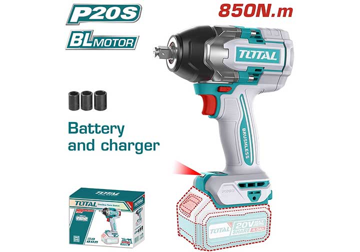 20V Máy siết bu lông 850N.m (chỉ thân máy) dùng pin Total TIWLI20851