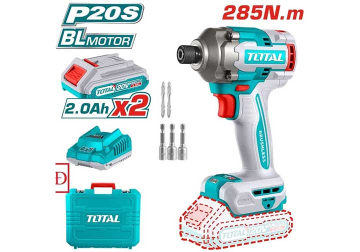 20V Máy siết vít 285Nm dùng pin Total TIRLI2028