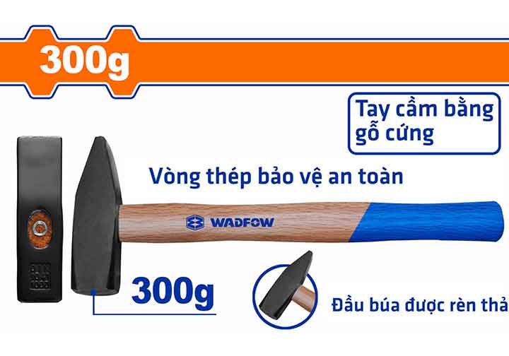 300g Búa cơ khí cán gỗ Wadfow WMB1303