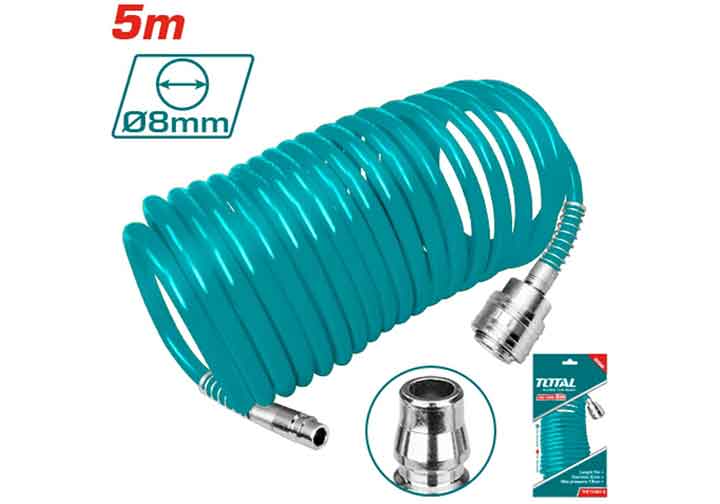 5m Cuộn dây hơi xoắn dẫn khí nén 5x8mm Total THT11051-3