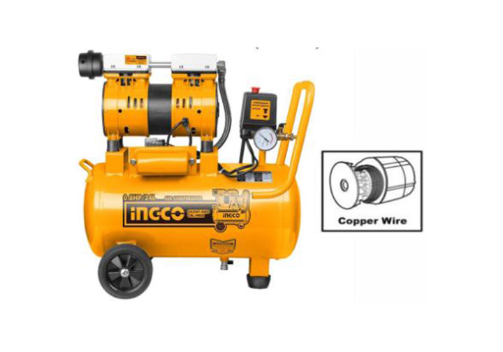 600W (0.8HP) Máy nén khí không dầu 24L Ingco ACS175241T