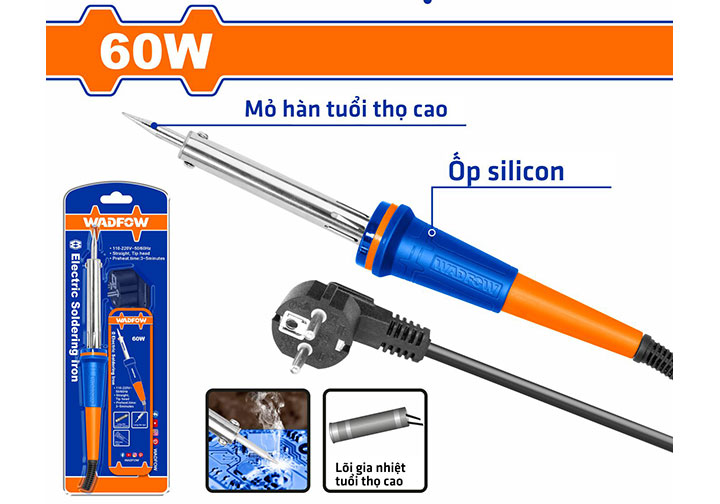 60W Mỏ hàn điện đầu nhọn thẳng Wadfow WEL1606