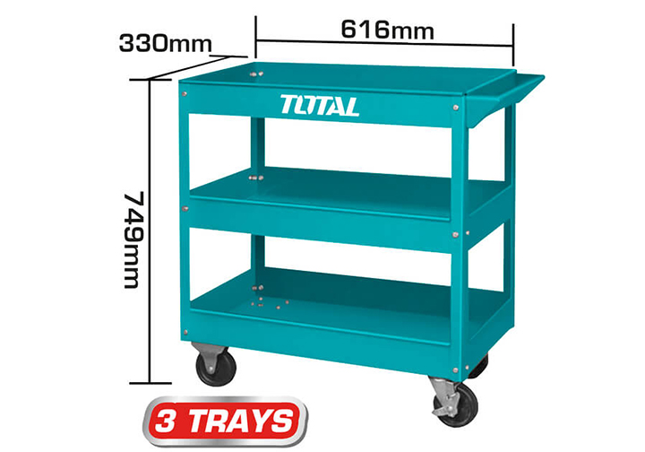 719x365x663mm Xe đẩy đựng đồ nghề 3 tầng Total THPTC301