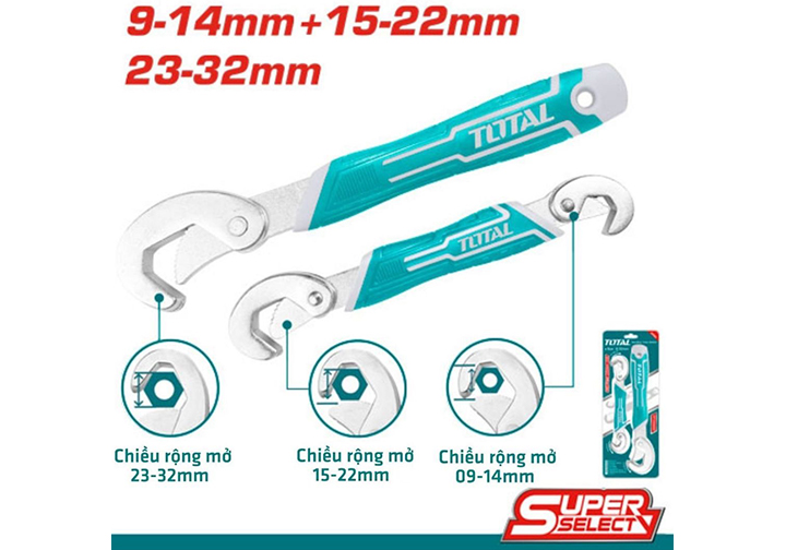 9-32mm Mỏ lết đa năng 2 chi tiết Total TBWS09328