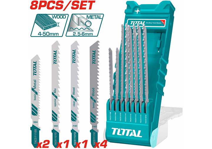 Bộ 8 lưỡi cưa lọng nhôm, gỗ và kim loại Total TACSD7386