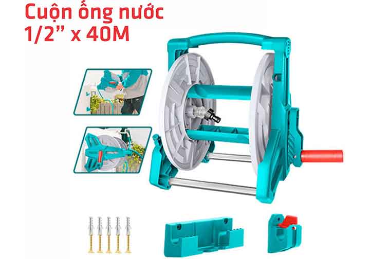 Dụng cụ cuộn ống nước nhựa (tối đa 40m) Total THHR40122