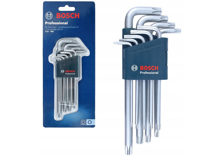 T10-T50 Bộ lục giác đầu sao 9 chi tiết Bosch 1600A01TH4