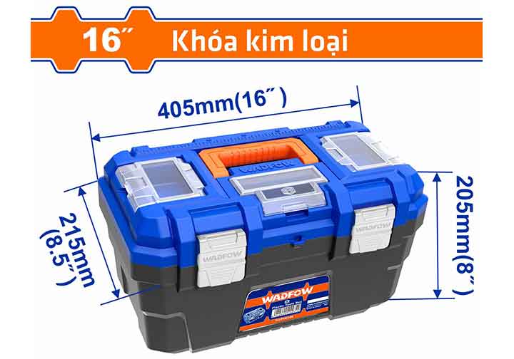 16" Thùng đựng đồ nghề khóa kim loại Wadfow WTB3316